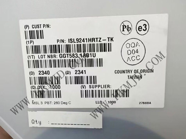 【供應】ISL9241HRTZ（Renesas）數字可配置降壓-升壓電池充電器IC